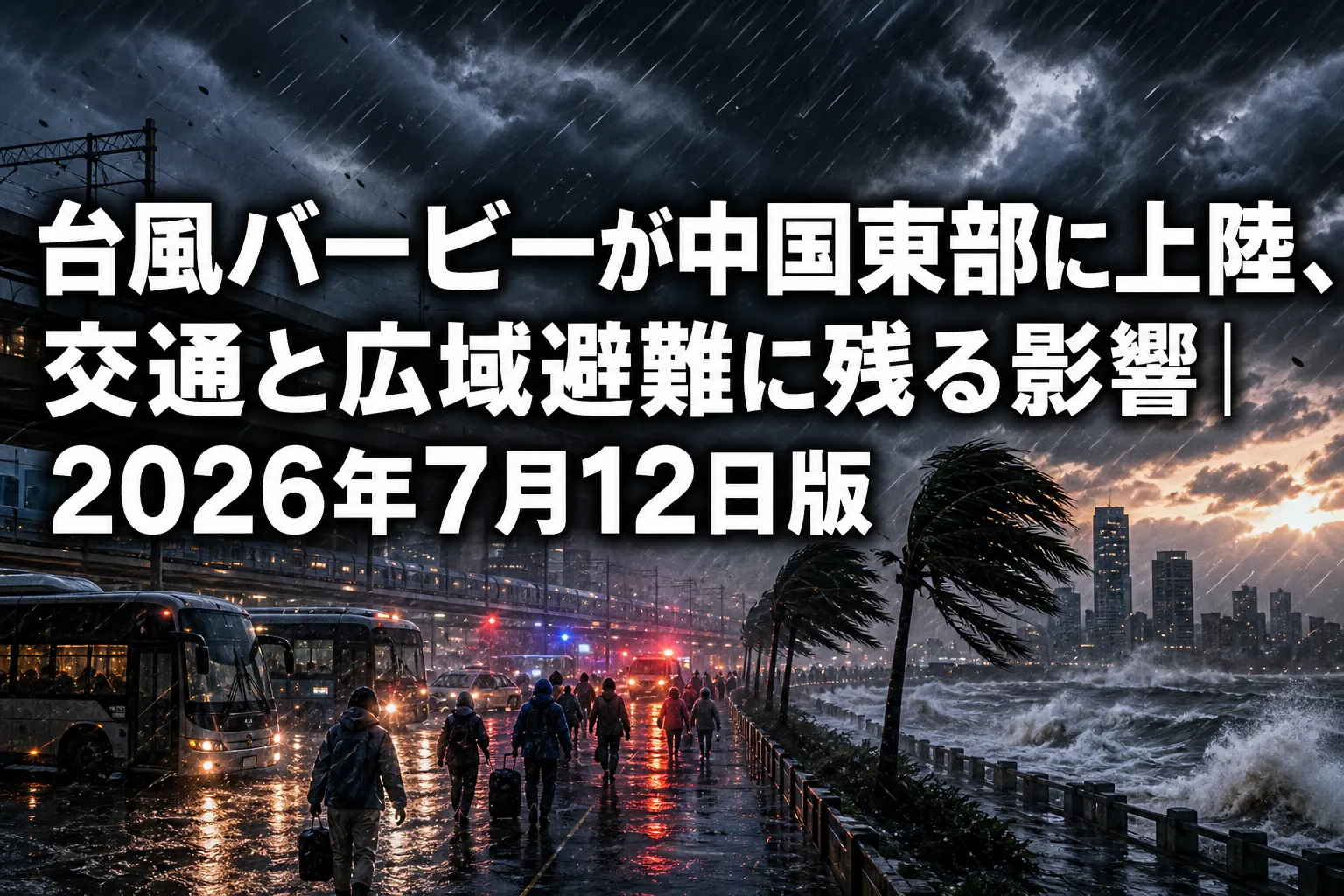 台風バービーが中国東部に上陸、交通と広域避難に残る影響｜2026年7月12日版