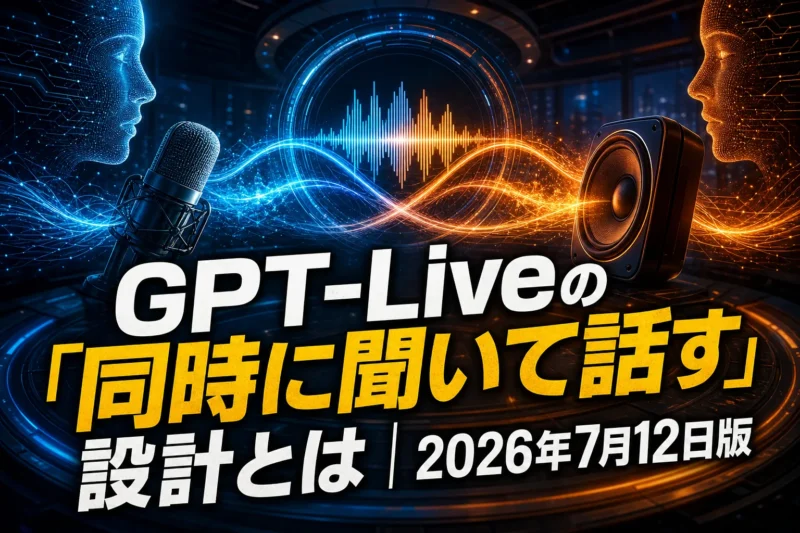 GPT-Liveの「同時に聞いて話す」設計とは｜2026年7月12日版
