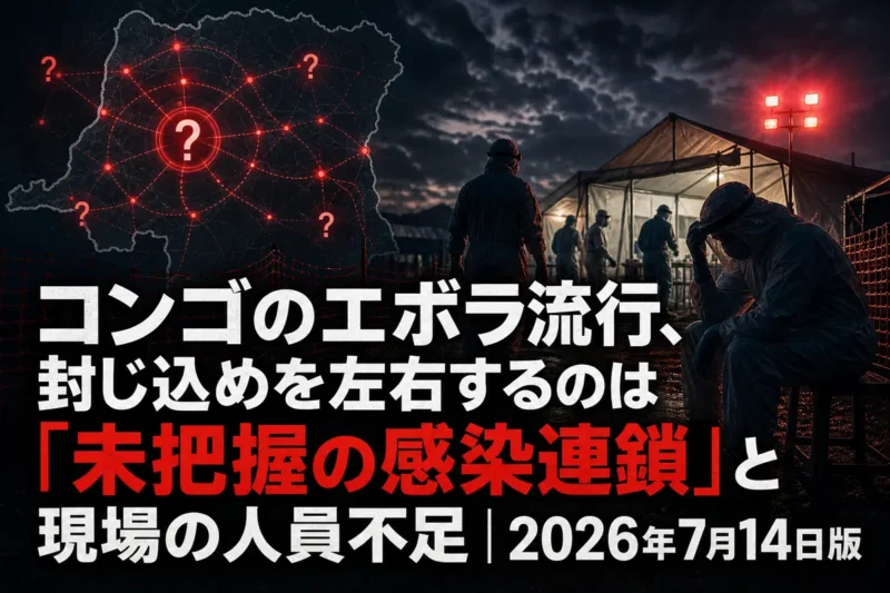 コンゴのエボラ流行、封じ込めを左右するのは「未把握の感染連鎖」と現場の人員不足｜2026年7月14日版