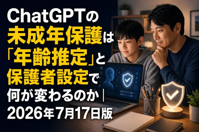 保護者と生徒がノートPCでAI学習の設定を確認している様子。