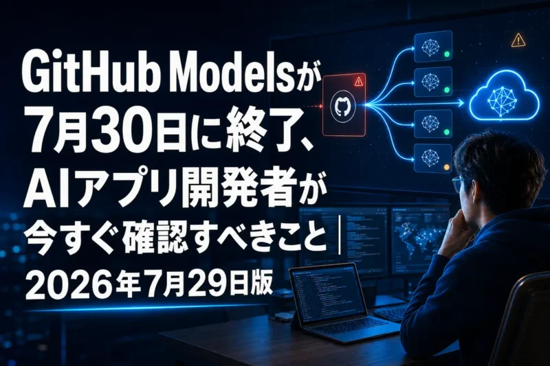 GitHub Models終了に備えてAIアプリの移行作業を確認する開発者。