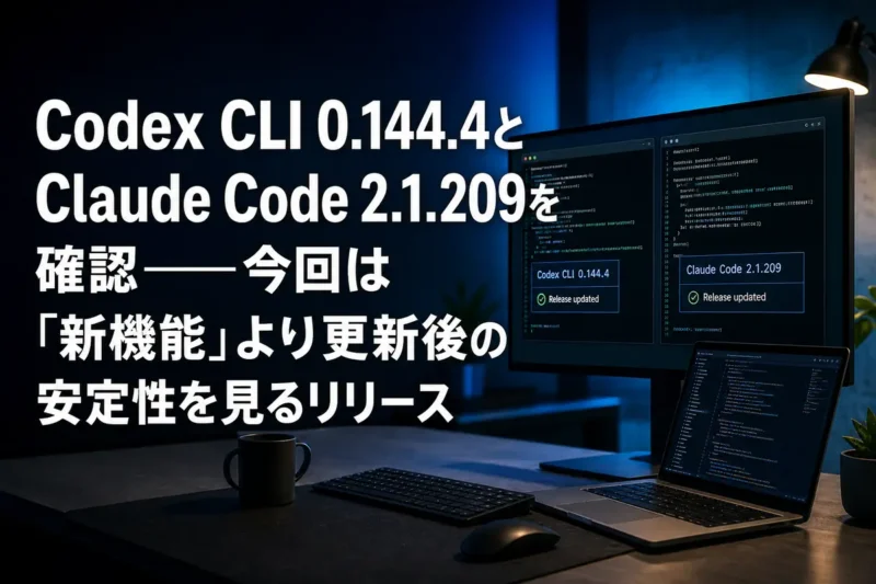 AIコーディングCLIの更新を確認する開発環境