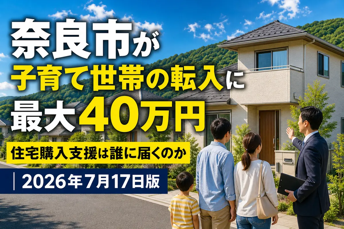 奈良市で住宅を見学する子育て世帯のイメージ