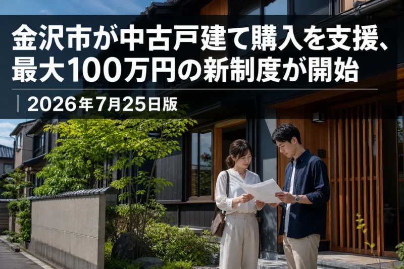 金沢市内の改修された中古戸建て住宅を確認する購入希望者。