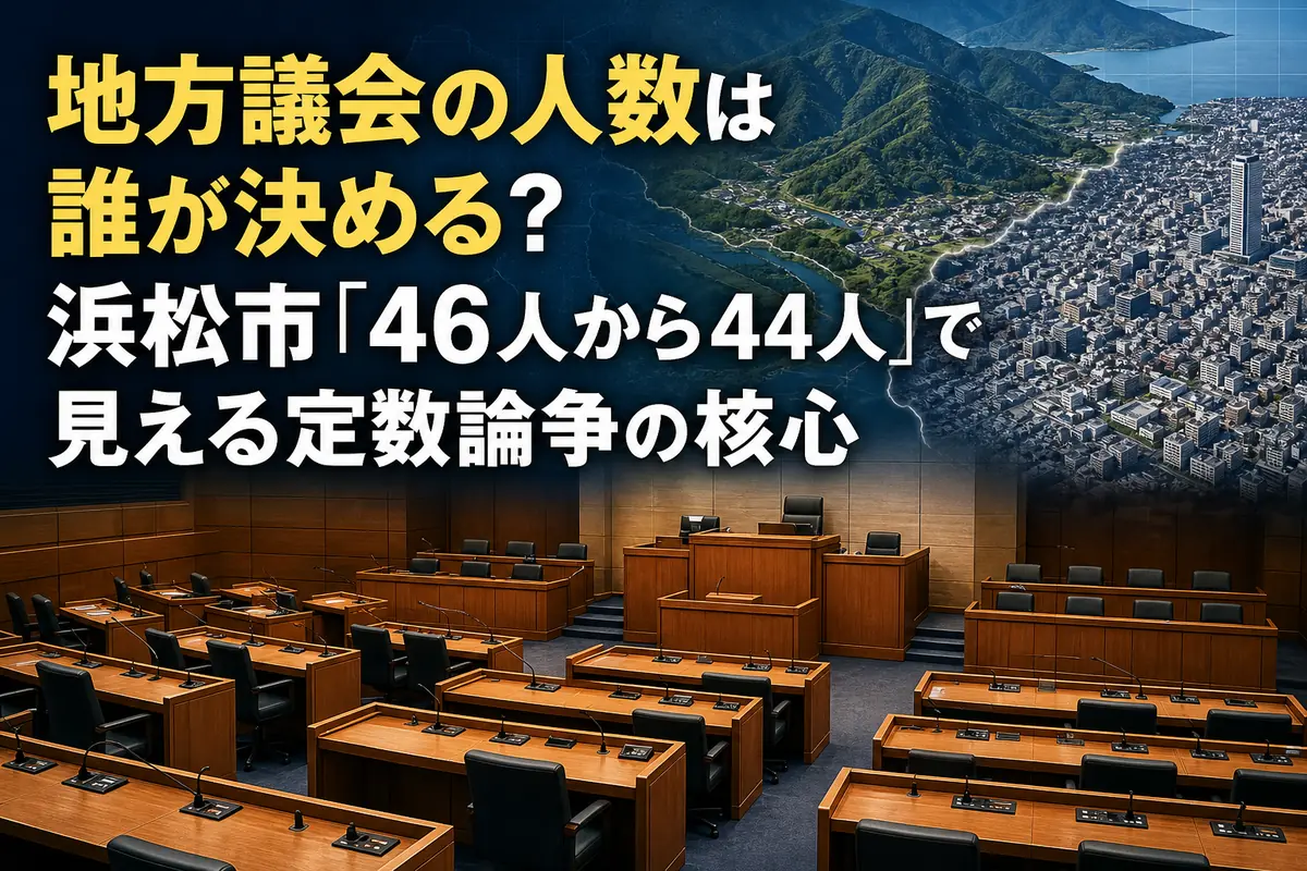 地方議会の議席と都市部・中山間地域の違いを表したイメージ。