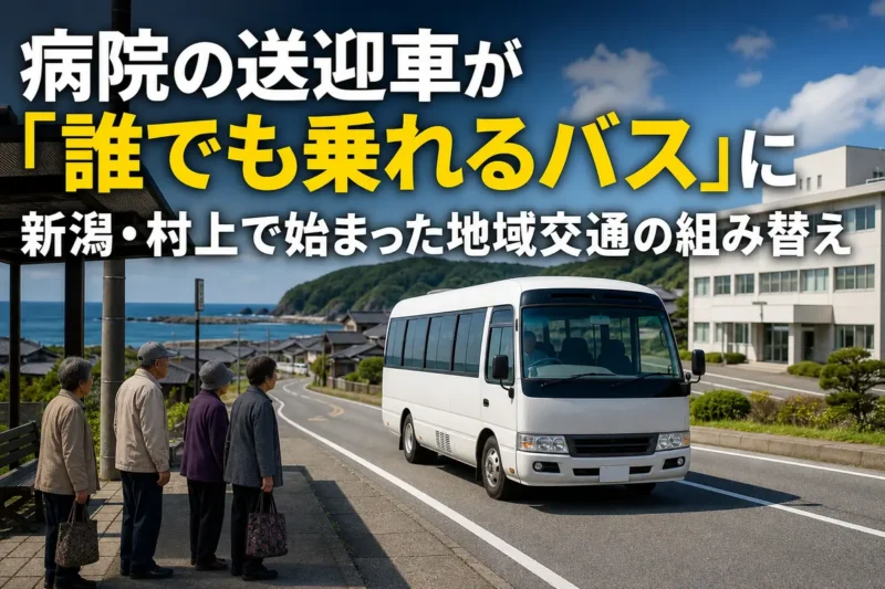 新潟の集落と病院を結ぶ小型の地域バス。