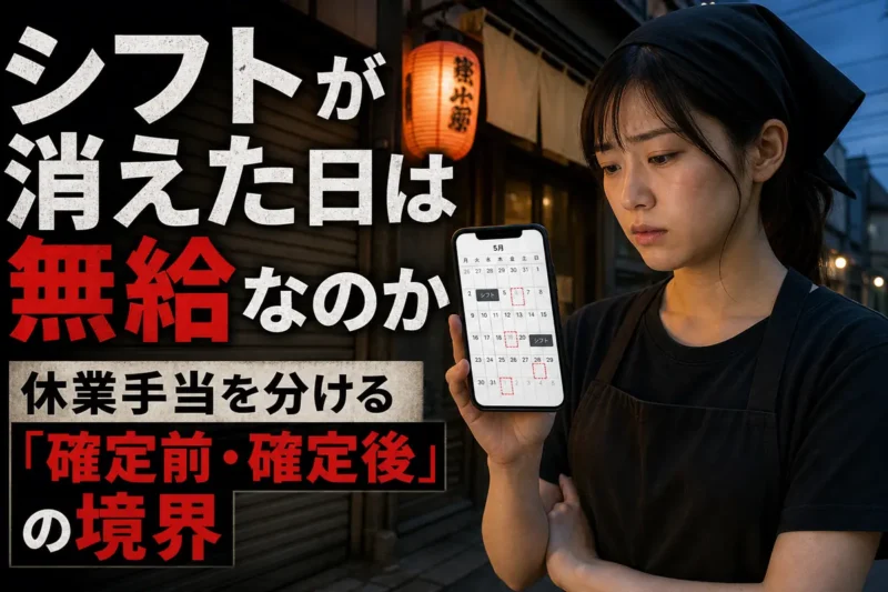 勤務シフトが減ったスマートフォン画面を確認する労働者。