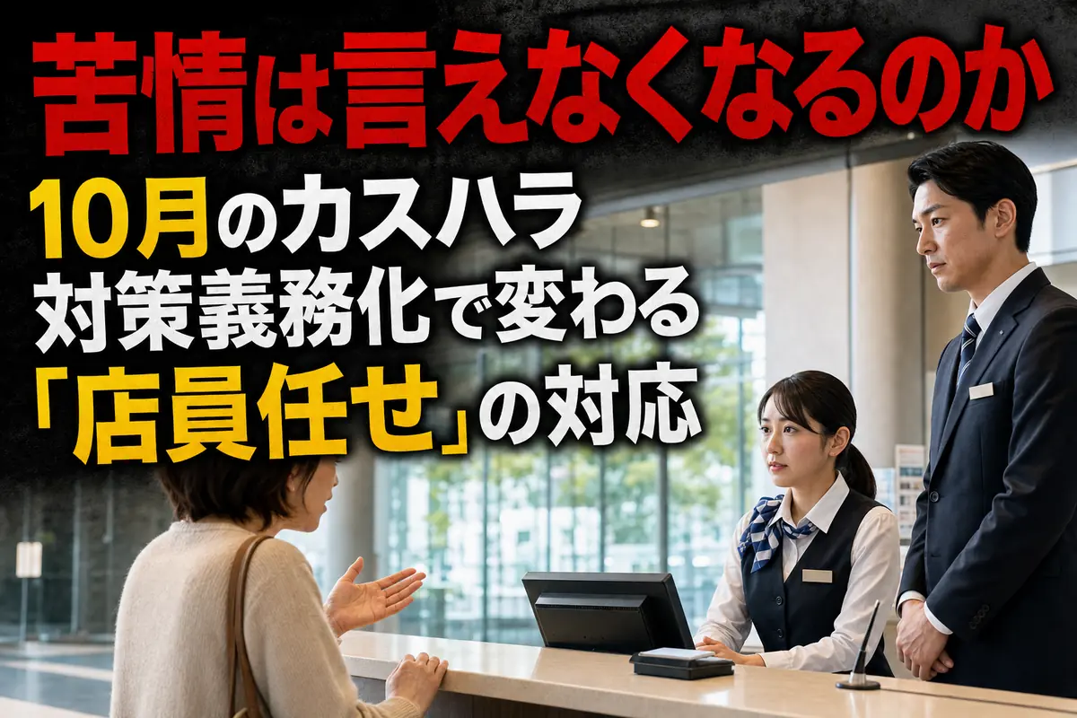 窓口で利用者に対応する職員を責任者が支える様子。