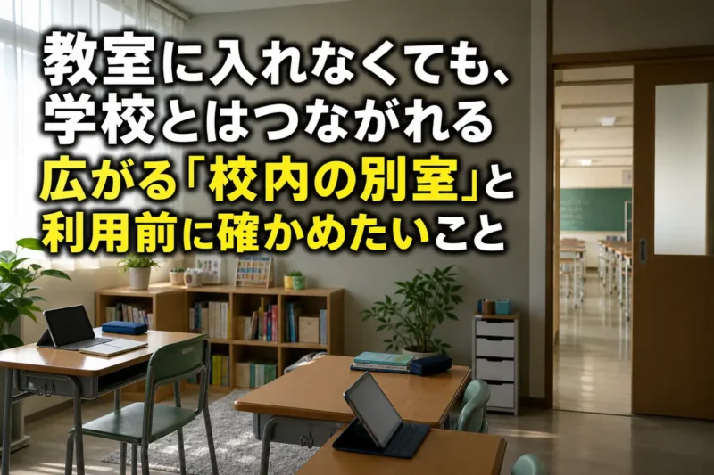 教室とは別に落ち着いて学べる校内の支援室。