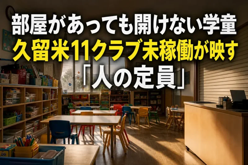 職員不在で使われていない放課後児童クラブの教室。