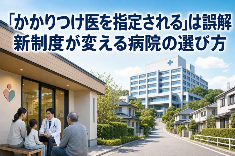 地域の診療所と大病院が連携して患者を支える様子。
