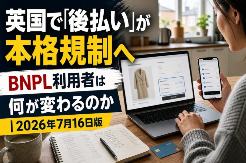 ノートパソコンで後払い決済を確認する利用者。