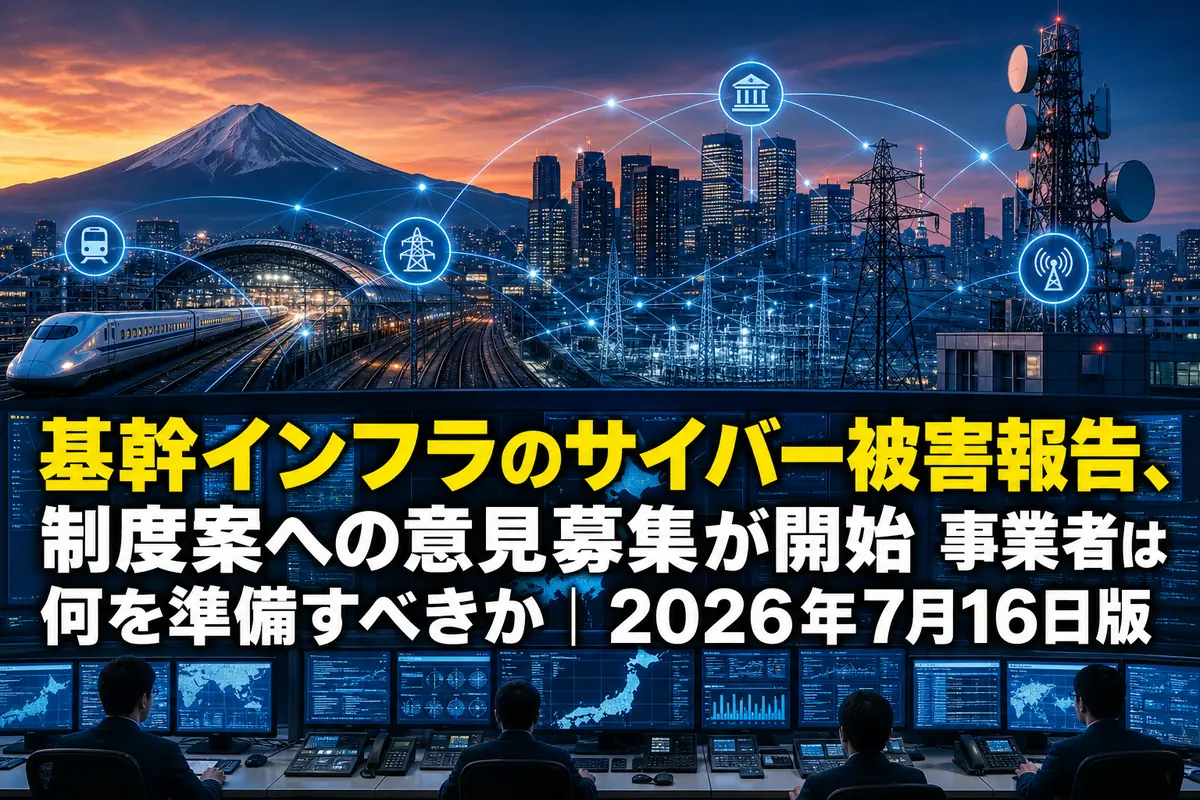 基幹インフラを結ぶサイバーセキュリティのイメージ。