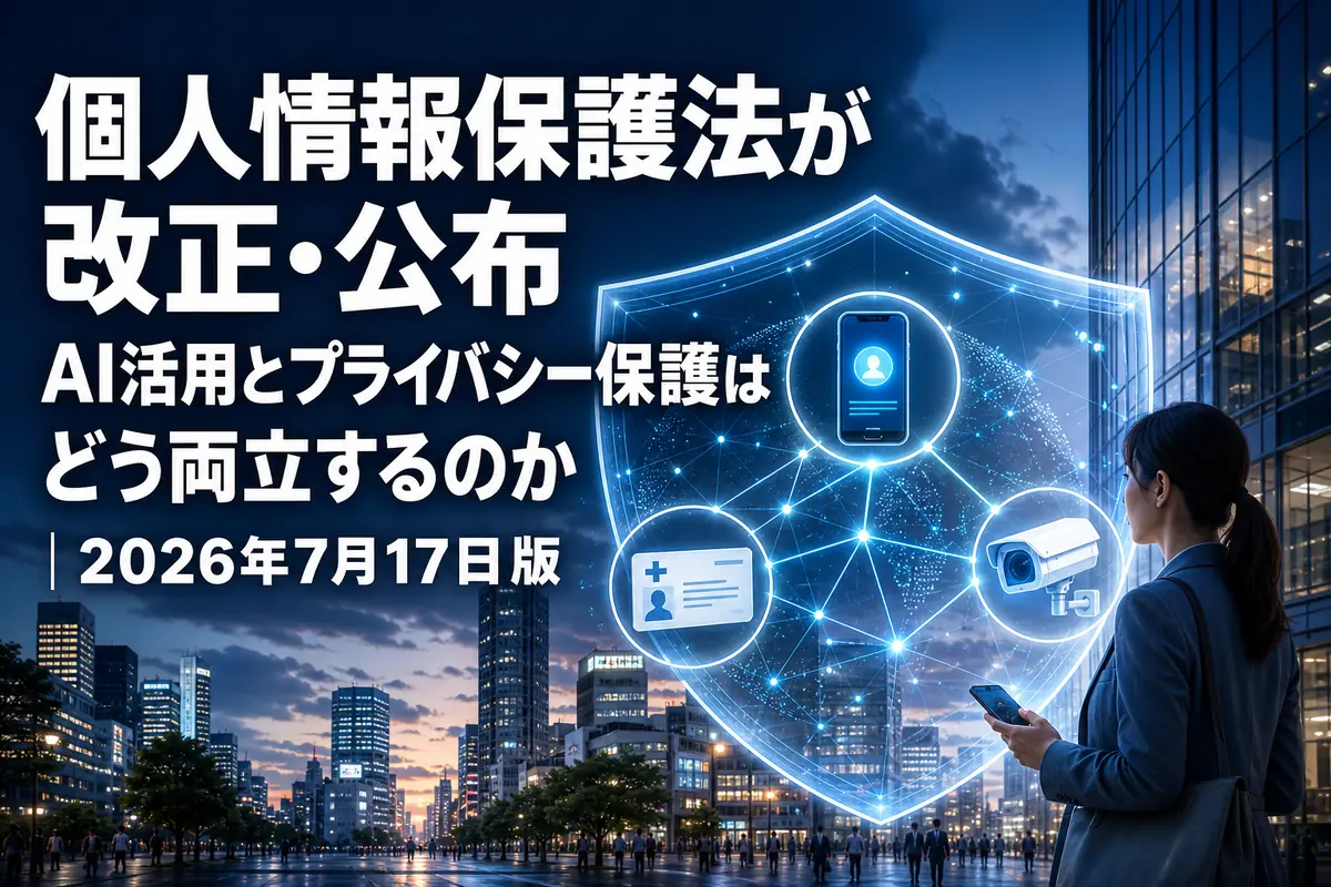 個人情報保護とデータ活用を表すイメージ