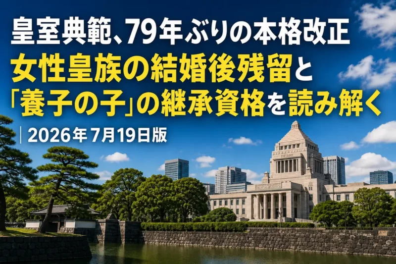 国会議事堂と皇居周辺を望む夏の東京の風景。