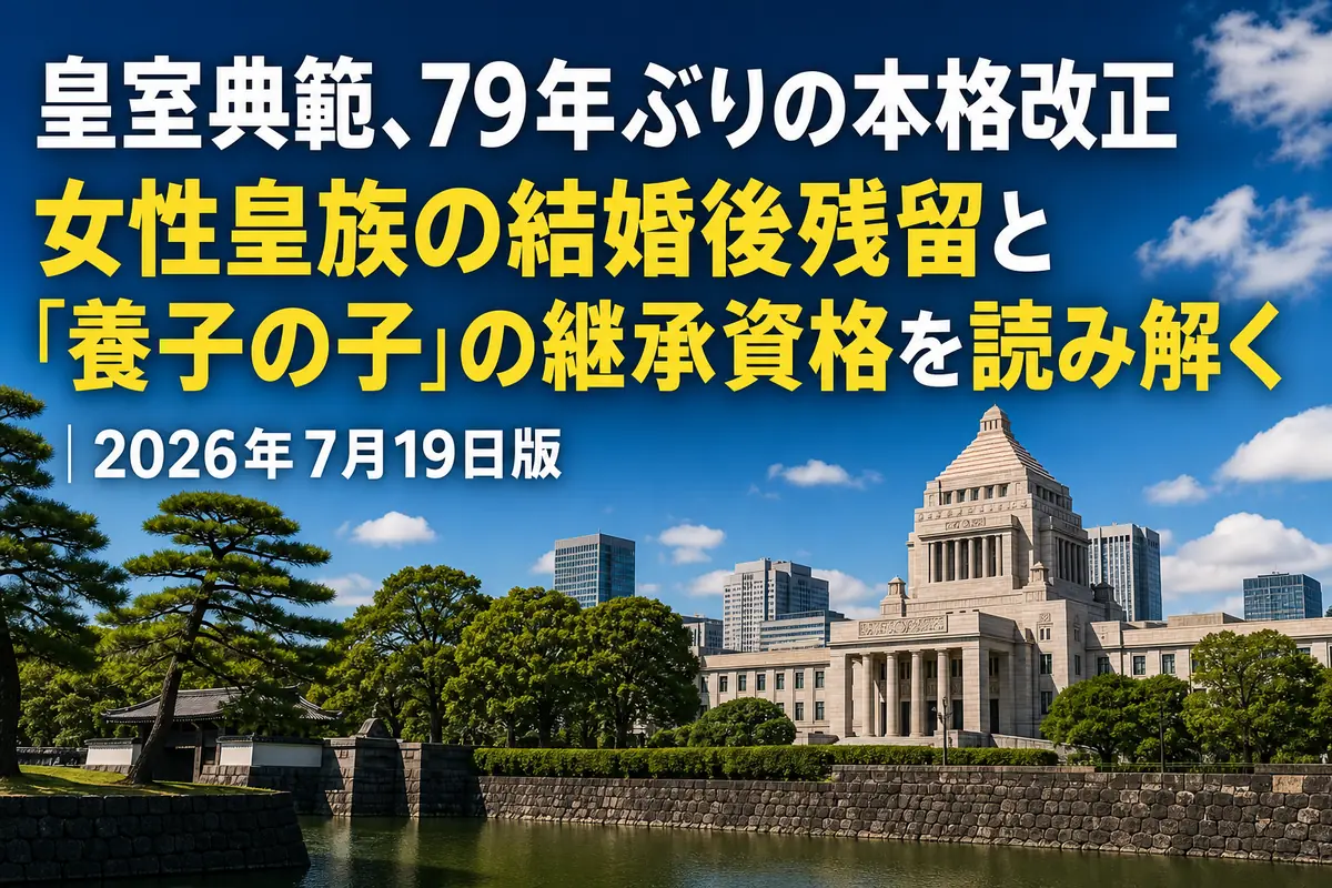 国会議事堂と皇居周辺を望む夏の東京の風景。