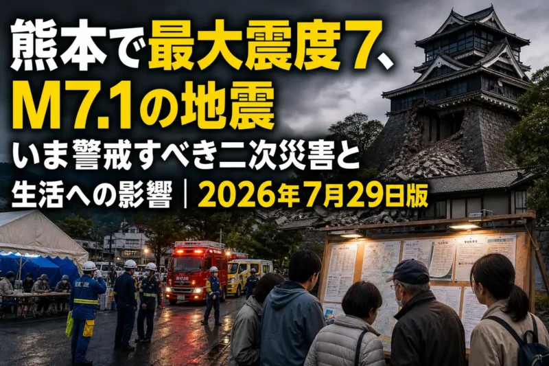 熊本の地震を受けて避難と災害対応が進む様子。