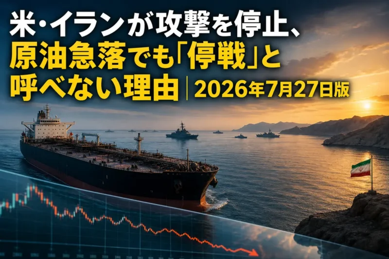 ホルムズ海峡を航行する原油タンカーと中東情勢を象徴する海域。