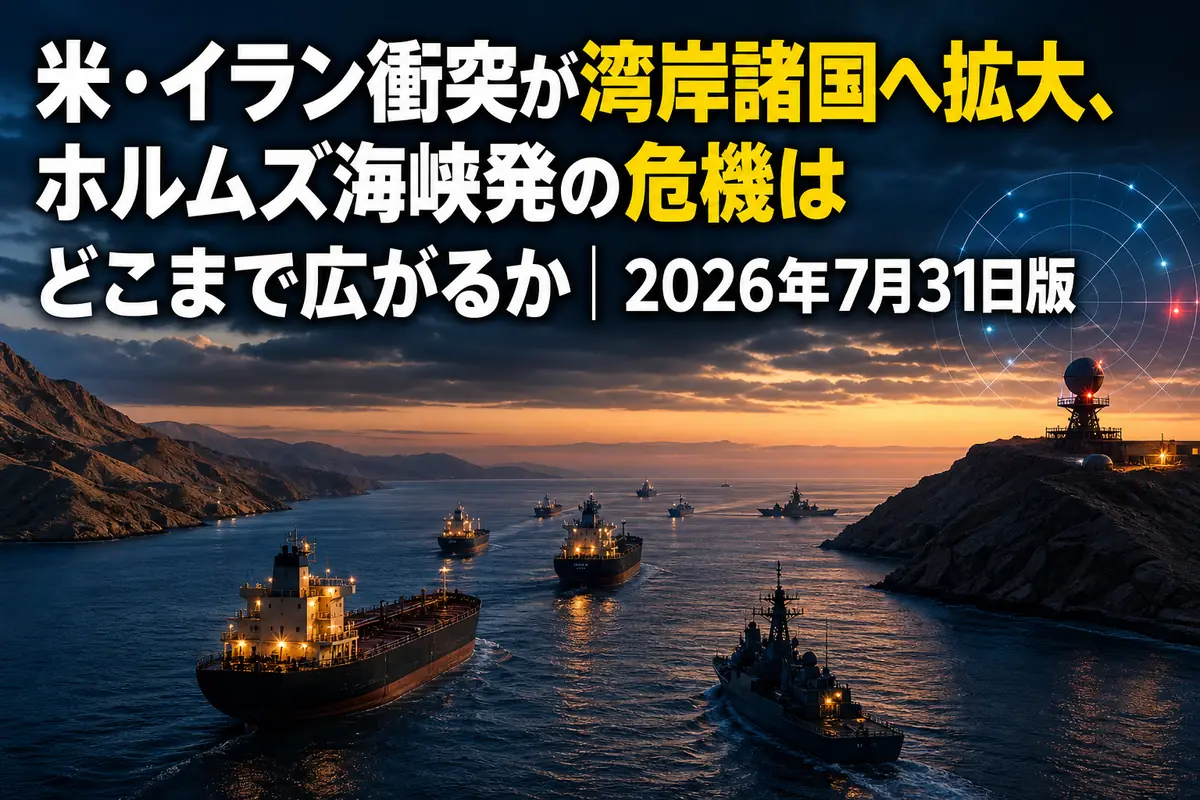 緊張が高まるホルムズ海峡を慎重に航行する石油タンカー。