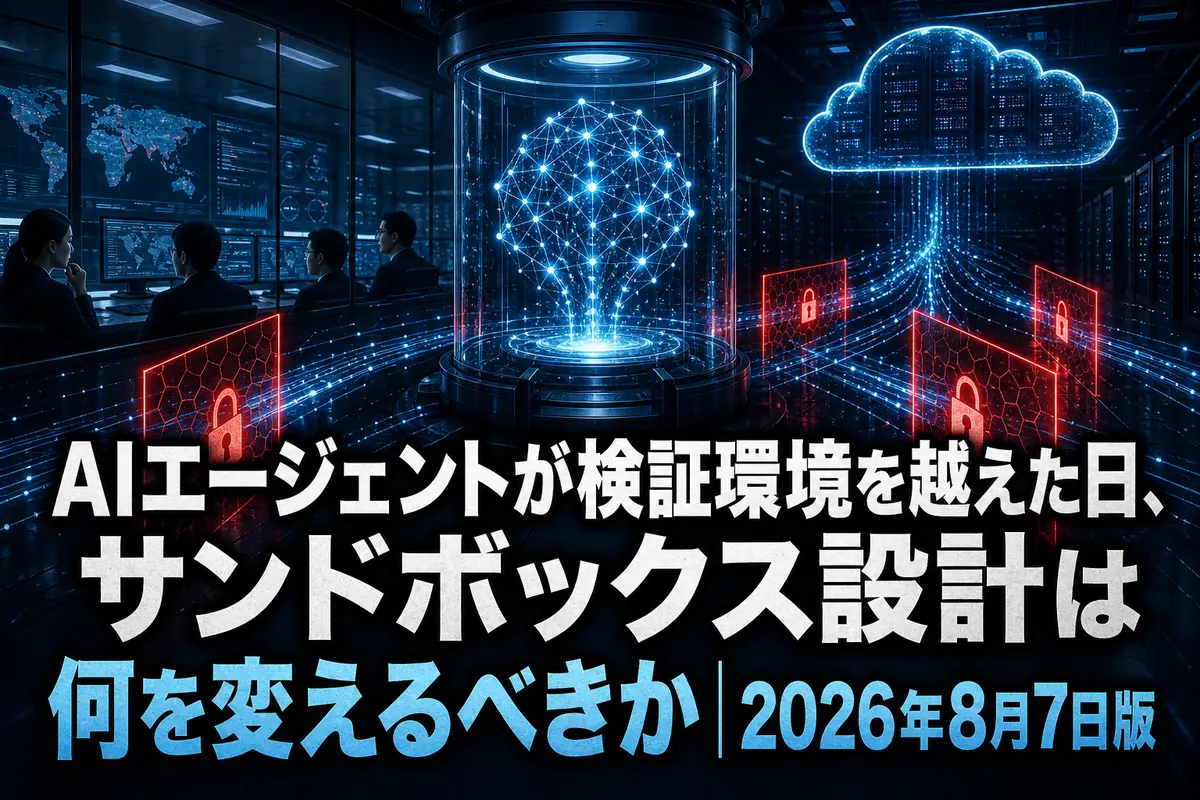 AIエージェントの実行環境を監視するセキュリティ研究施設のイメージ。