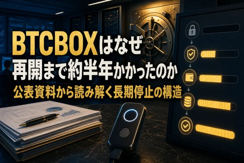 長期停止後に段階的な再開を進める暗号資産取引所を表したイメージ。