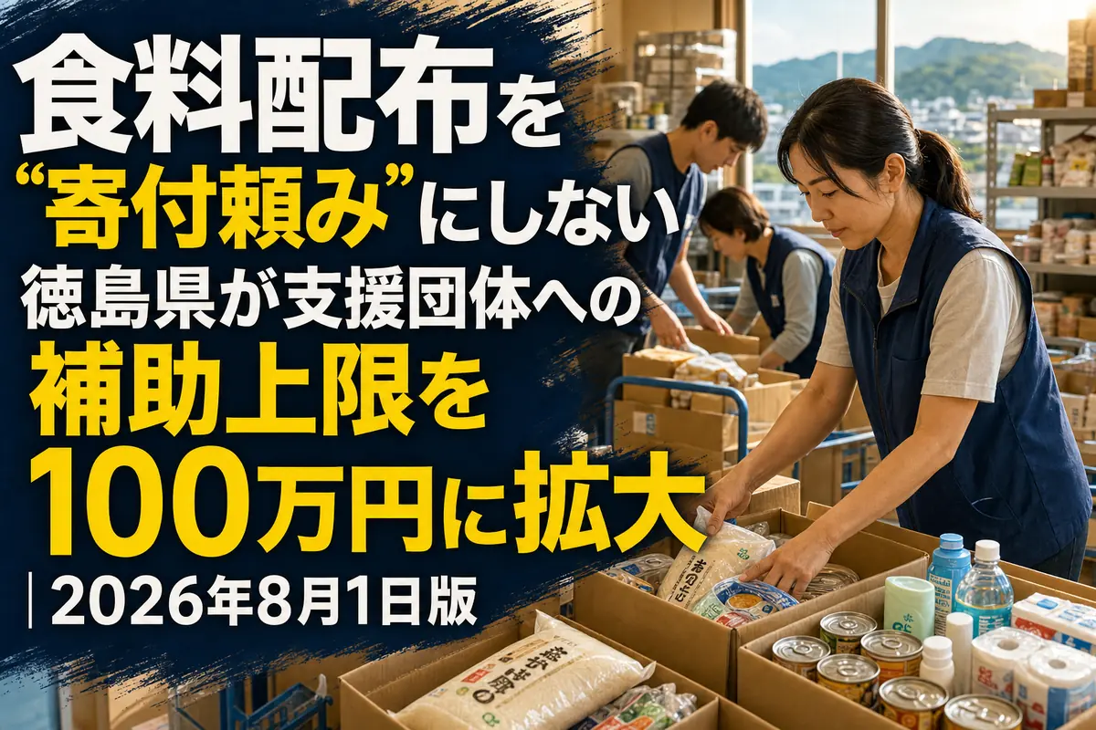 徳島県内の地域支援拠点で食品や日用品を仕分ける様子。