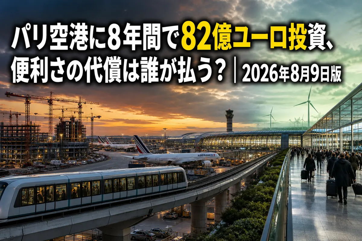 拡張計画が進むパリ・シャルル・ド・ゴール空港のターミナルと航空機。
