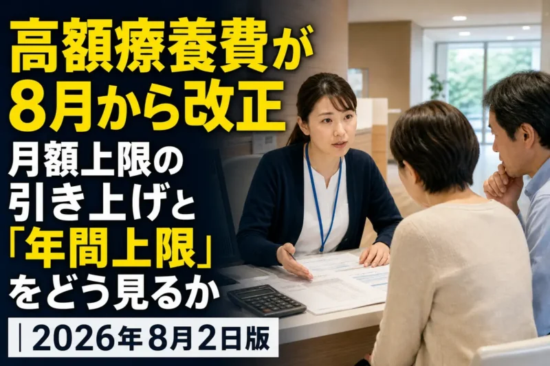 病院の相談窓口で医療費について説明を受ける患者と家族。